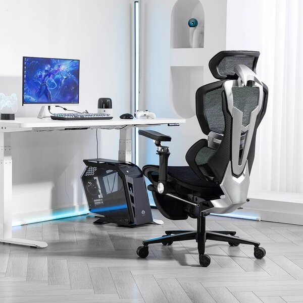 RESIGILAT- ErgoMesh X863 Scaun ergonomic, Sezut Translatie, cotiere 6D, Tetiera 3D, Suport lombar automat, Suport picioare, Baza Aluminiu, Full Mesh, Negru