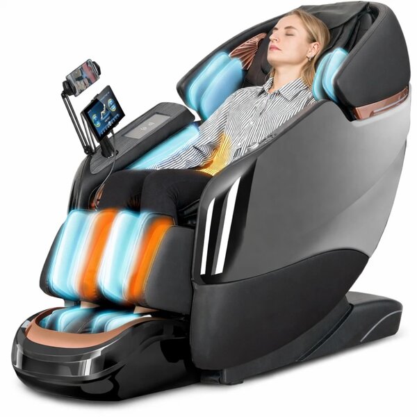 Fotoliu de masaj ZEENA INFINITY PRO, AI voce, Incalzire, Bluetooth, Zero Gravity SL-Track Shiatsu, Joystick și suport pentru telefon, Controler rapid cotiera, 2 Boxe, Moduri Automate, Suport Picioare extensibil, Piele PU Premium, Negru