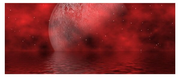 Tablou - Luna pe nivelul apei (120x50 cm)
