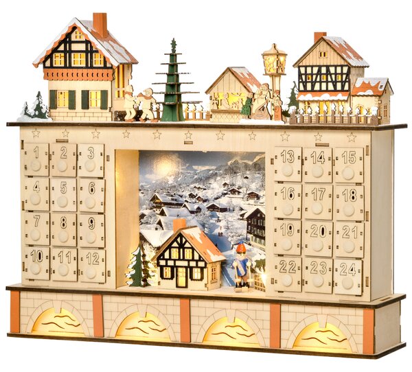 Calendar de Advent, calendar de Craciun, decoratiunde de Craciun HOMCOM | Aosom Romania