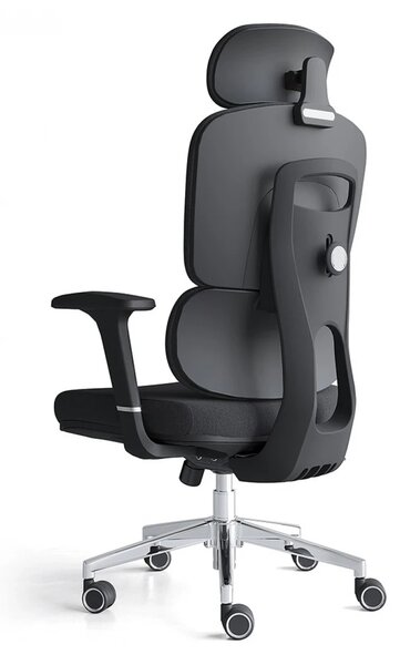RESIGILAT- Scaun ergonomic Robbin-H, mecanism multifunctional, suport lombar, material textil, Negru