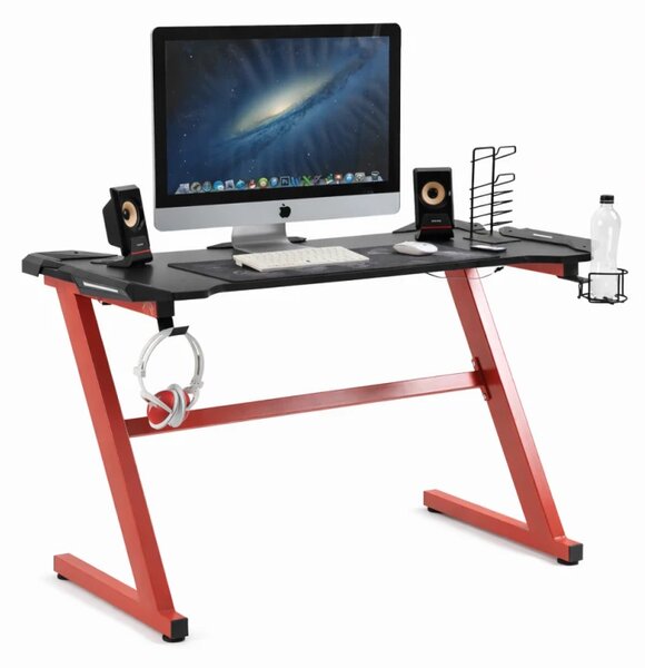 Birou gaming SIG 03R, sistem iluminare LED, bază metalică în formă de Z, picioare reglabile, 120x60x76 cm