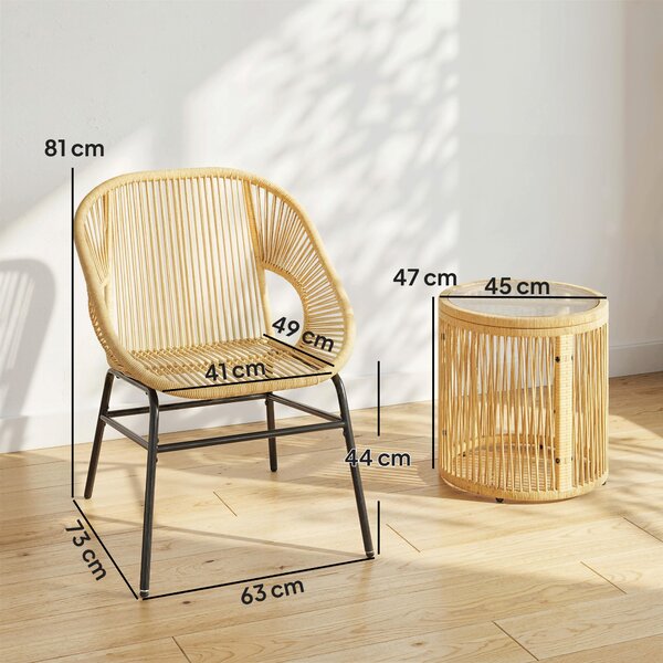 Outsunny bistro mobilier ratan polyrattan | Aosom Romania
