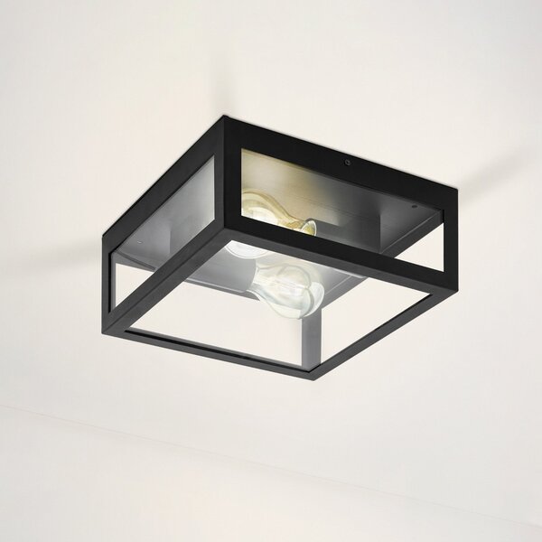 EGLO Plafonieră baie Amezola, 2 becuri, negru, reglabil, Negru, Baie, Metal, Modern