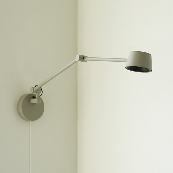 Lampă de perete ANTIDARK, Direction, reglabil, Gri, Camera de zi, Metal, Modern