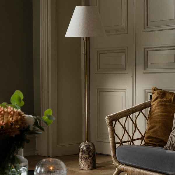 Lampadar Globen Lighting, Gino, Bej, Camera de zi, Țesătură / Textil, Design