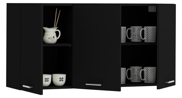Corp haaus Ebru, 3 Usi, Negru, 120 x 30 x 60 cm