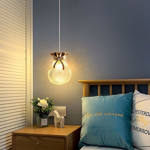 Lampă suspendată de tavan LHJ107-1CP light rose gold