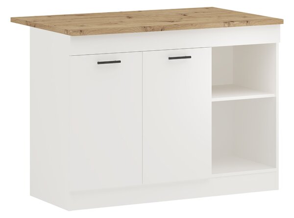 Insula haaus Vigra, Stejar Artisan/Alb, 122 x 76 x 90 cm
