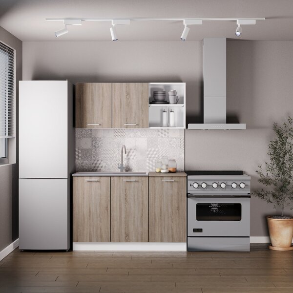 Set haaus Ara, Stejar Sonoma Inchis/Alb, L 120 cm