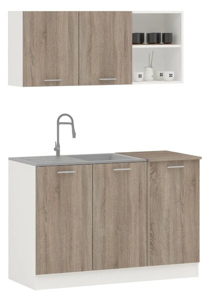 Set haaus Ara, Stejar Sonoma Inchis/Alb, L 120 cm