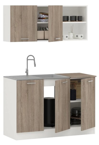 Set haaus Ara, Stejar Sonoma Inchis/Alb, L 120 cm