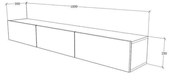 Comoda haaus Elba, Alb, 180 x 30 x 25 cm
