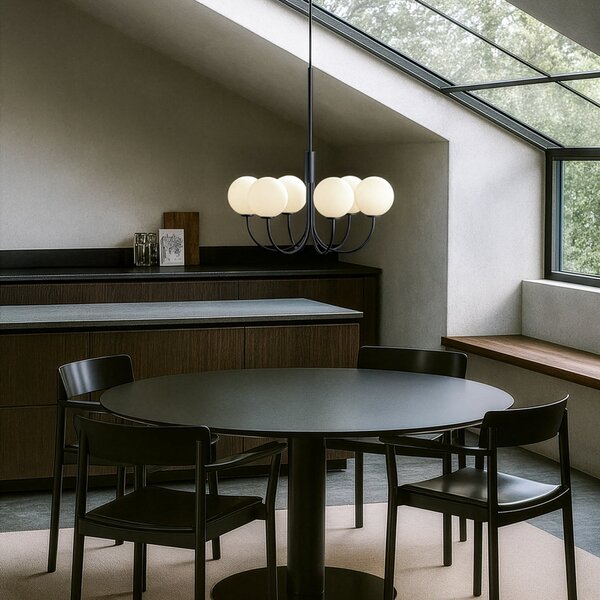 Candelabre Herstal, BALLON, reglabil, Negru, Camera de zi, Metal, Design