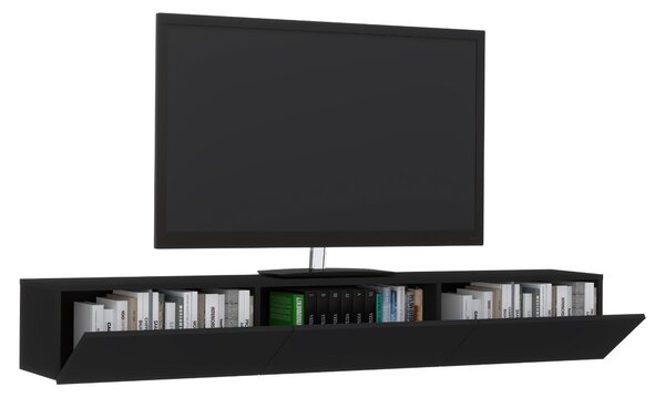Comoda haaus Elba, Negru, 180 x 30 x 25 cm