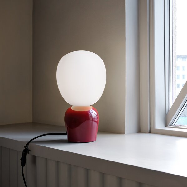 Lampă de masă Belid, Buddy, Roșu, Camera de zi, Sticlă, Design