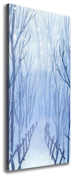 Tablou canvas pădure în timpul iernii