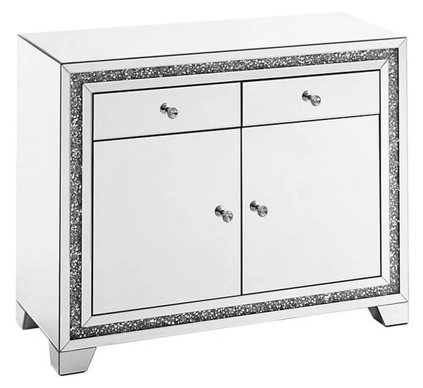 Comoda ATLANTA, alb/crom, 100x40x80 cm
