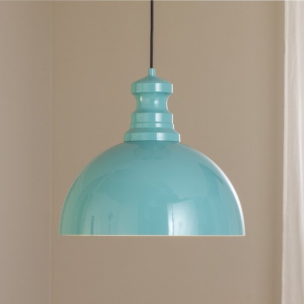 Opviq Lampă suspendată Kure, turcoaz, metal, Ø 40 cm E27, reglabil, Albastru, Bucătărie, Metal, Modern
