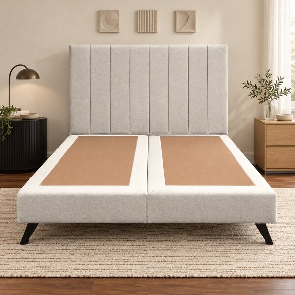 Pat tapițat Novella 140×200 cm, crem