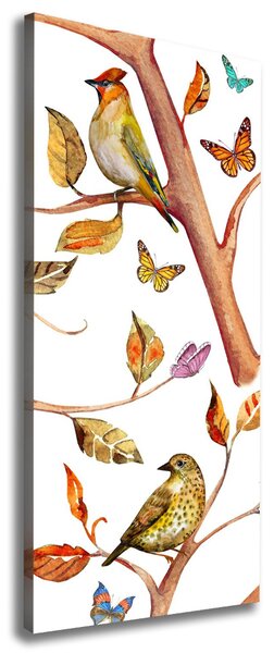 Imprimare tablou canvas Lista de păsări fluturi