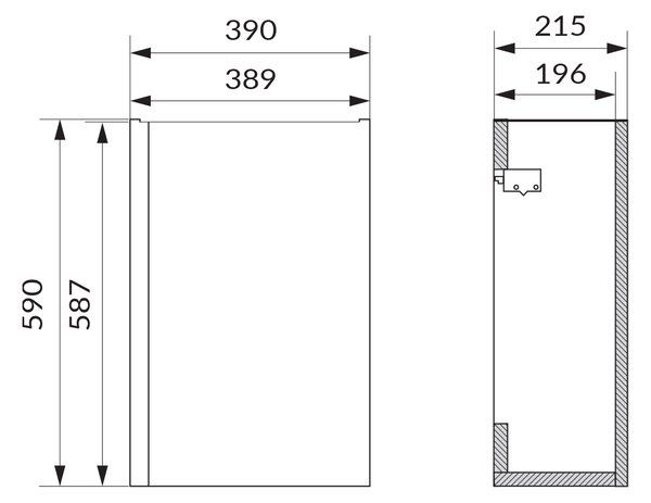 Cersanit Moduo dulap 39x21.5x59 cm sub chiuveta pe perete bej S590-101-DSM
