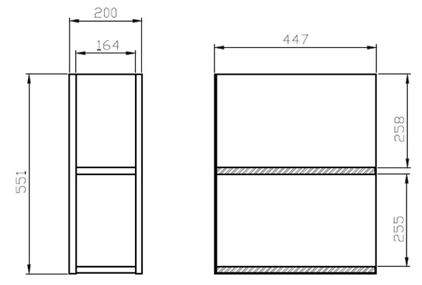 Cersanit Moduo dulap 20x44.7x55.1 cm laterala pe perete stejar S590-119-DSM