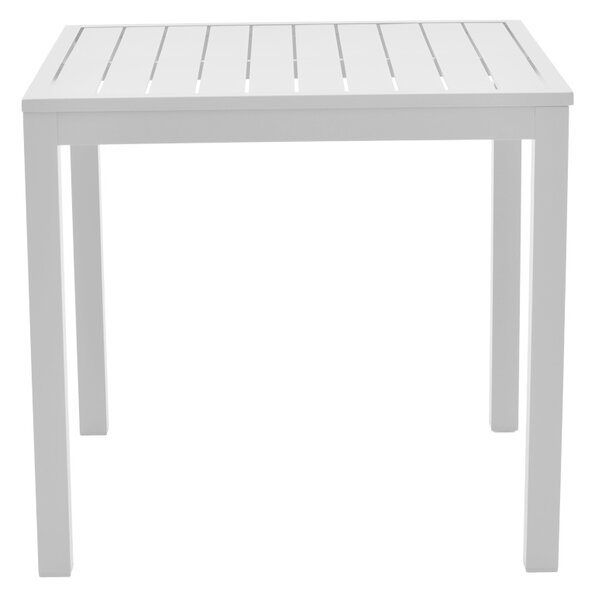 Set de 3 buc masa si scaune de gradina Kliton-Raven aluminiu alb 80x80x74 cm