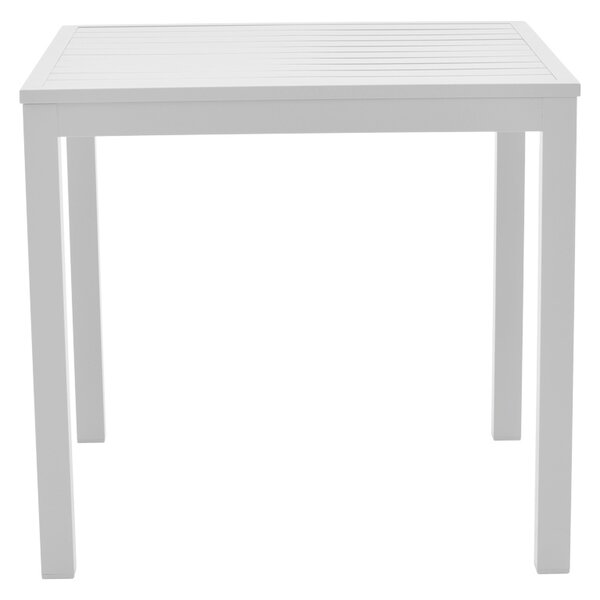 Set de 3 buc masa si scaune de gradina Kliton-Raven aluminiu alb 80x80x74 cm
