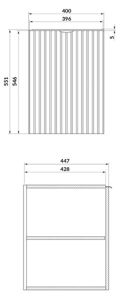 Cersanit Tirso dulap 40x44.7x55.1 cm laterala pe perete alb S1015-002