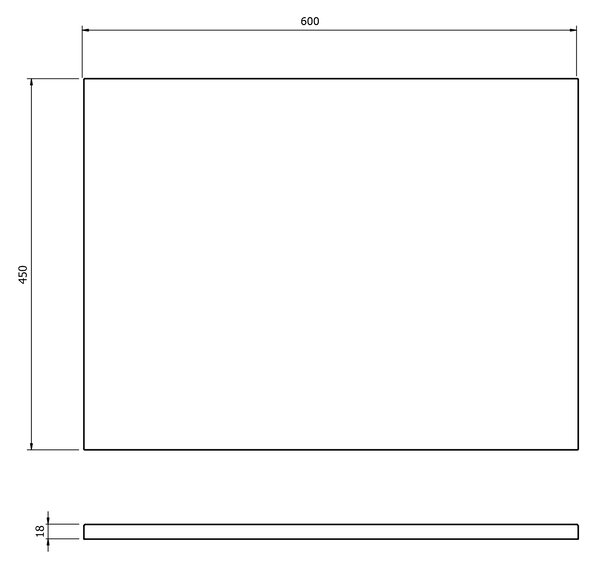 Cersanit Tirso blat 60x45 cm negru S1021-013