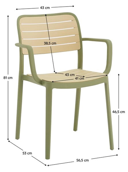 Scaun de grădină Kartos 2 (verde + bej). 1119457