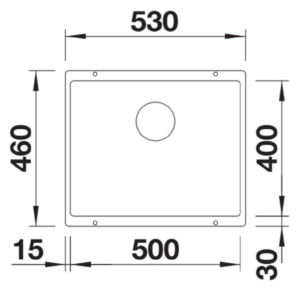 Blanco Subline 500-U chiuvetă din granit 50x40 cm alb 527170