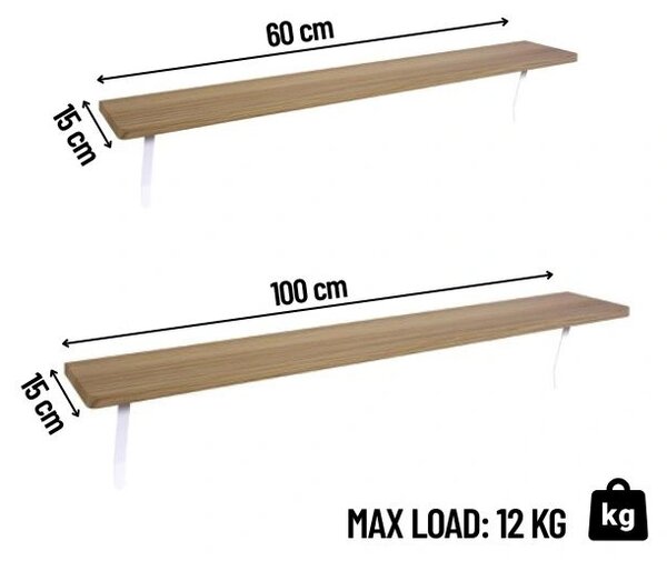 Radifloat™ Poliță Plutitoare Pentru Radiator, Stejar alb 60 cm