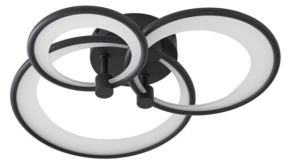 Plafoniere Lindby, Sorma, reglabil, Negru, Camera de zi, Metal, Modern