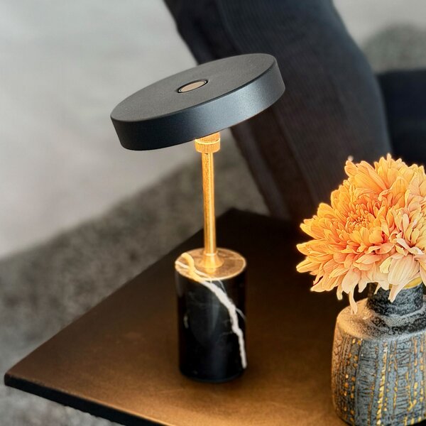 Lampă de masă Dyberg Larsen, Starlight, reglabil, Negru, Camera de zi, Metal, Design