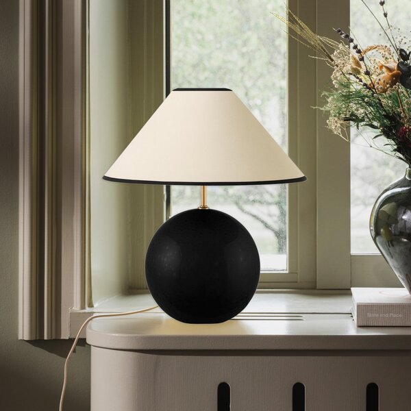 Lampă de masă Globen Lighting, IRIS, Bej, Camera de zi, Țesătură / Textil, Vintage