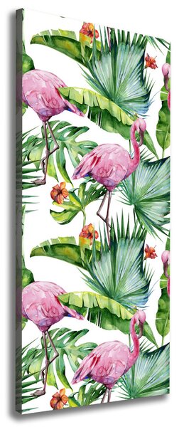 Tablou pe pânză canvas Frunze și flamingo