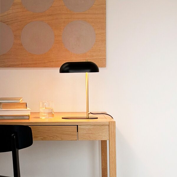 Lampă de masă Dyberg Larsen, Arch Mini, Negru, Camera de zi, Metal, Scandinavă