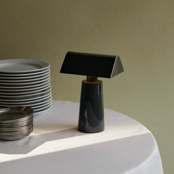 Lampă de masă &Tradition, Caret MF1, reglabil, Gri, Camera de zi, Metal, Design