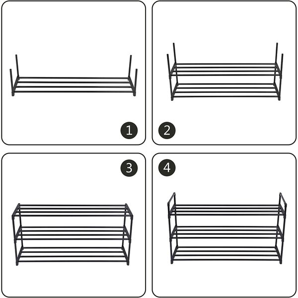 Dulap negru pentru incaltaminte VARIO 92x55 cm