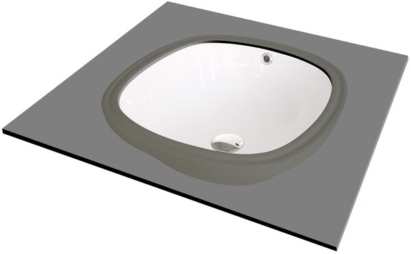 Deante Alpinia, chiuvetă ceramică sub blat 380x380x192 mm, albă, CGA_6U4U