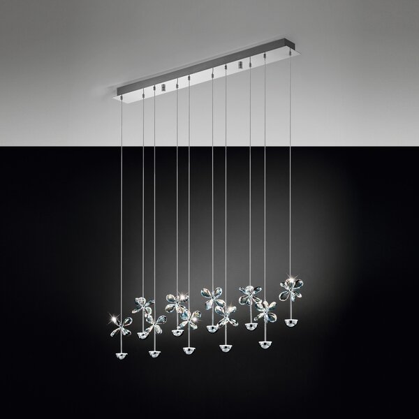 Lustră Pendul Stars of Light, Pianopoli, reglabil, Metalic, Sala de mese, Oțel inoxidabil, Design