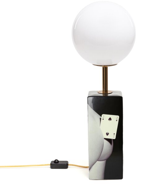 Lampă de masă SELETTI, Toiletpaper, reglabil, Negru, Camera de zi, Ceramică, Design