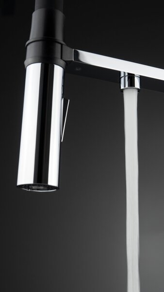 Baterie chiuvetă Deante Magnetic cu racord filtru apă și cioc elastic, cromată, BRM_075M