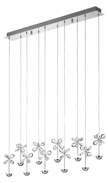 Lustră Pendul Stars of Light, Pianopoli, reglabil, Metalic, Sala de mese, Oțel inoxidabil, Design