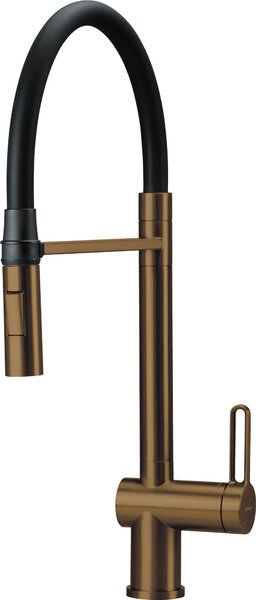 Deante Magnetic, baterie chiuvetă cu pipă flexibilă și 2 tipuri de pulverizare, bronz periat, BRM_C72M