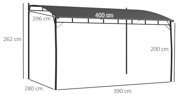 Outsunny Pergola Exterior 3x4m Cadru Metalic Protecție Solară pentru Grătar Terasă Verandă Gri | Aosom Romania