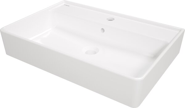 Deante Temisto, lavoar ceramic de blat/montabil pe perete cu raft sub baterie 610x410x112 mm, alb, CDT_6U7S