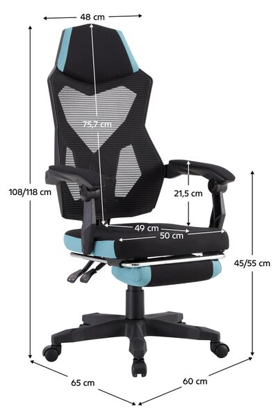 Scaun de birou Jarak 884H-L036 (negru + neo mint). 1075437